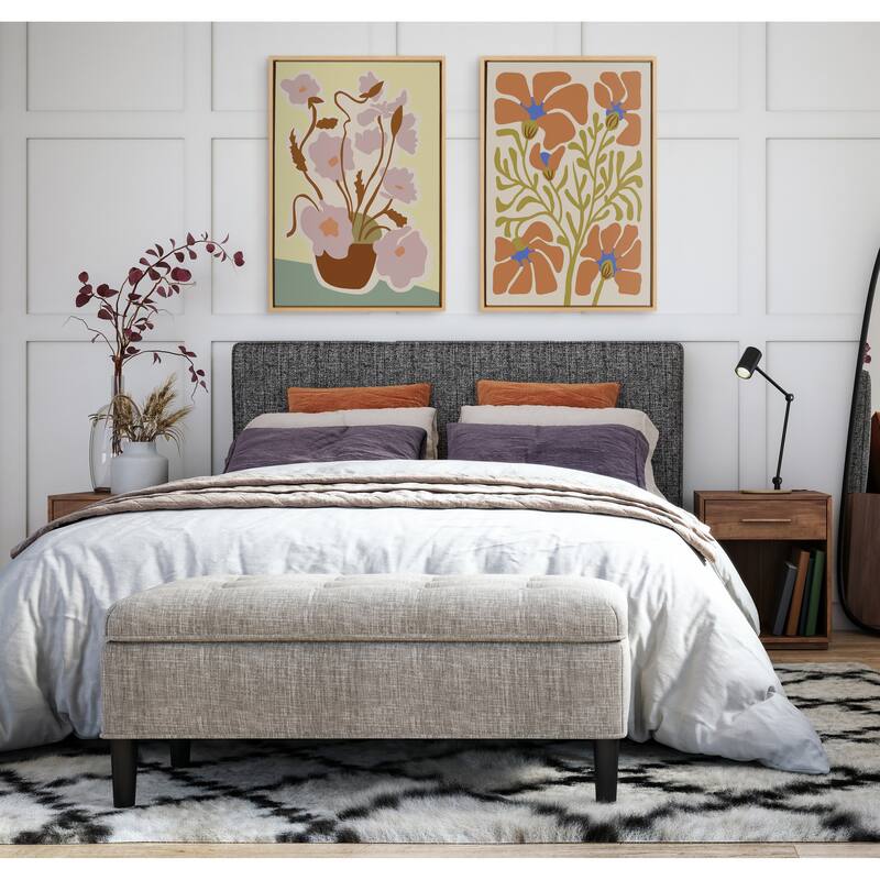 Kate and Laurel Plant Orange Framed Canvas by Creative Bunch Studio