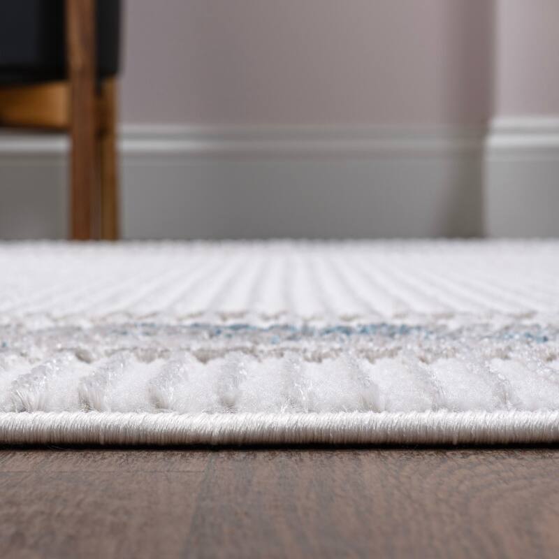 JONATHAN Y Draper Classic Border Marble Pattern High-Low Rug