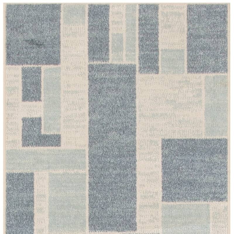 Midi Power Loomed Geometric Low Pile Area Rug By HomeRoots - 96' X '26' X '0.25