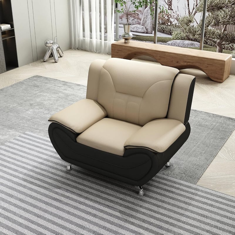 Sanuel 47.3" Wide Faux Leather Club Chair