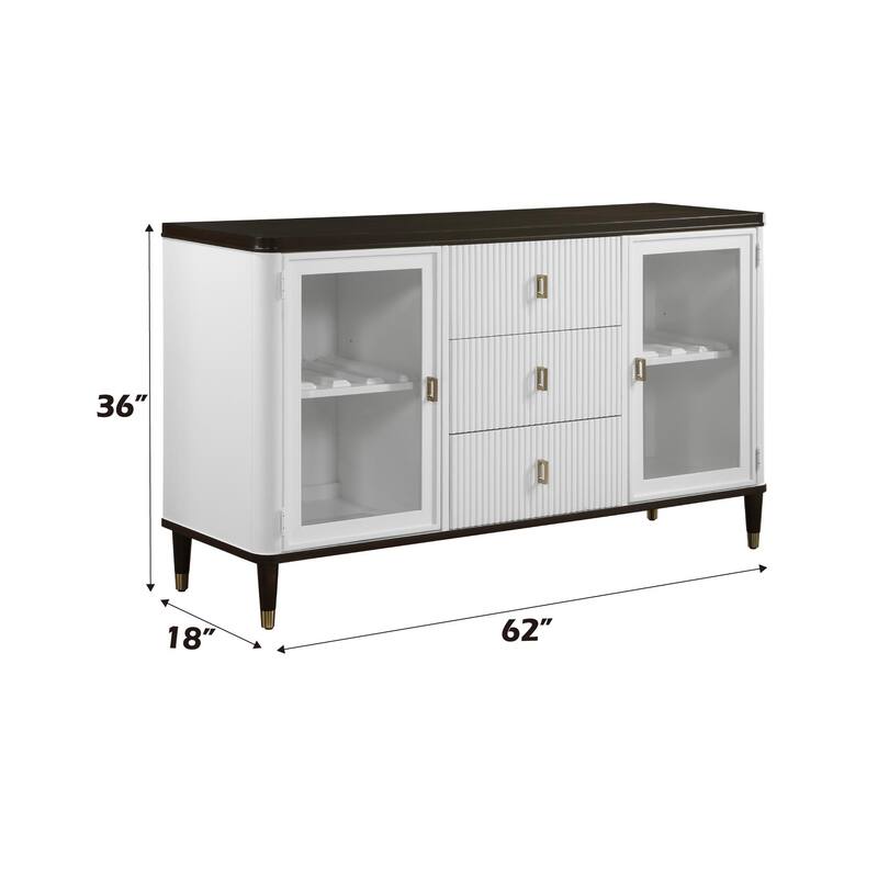 Carene White & Brown Finish Server