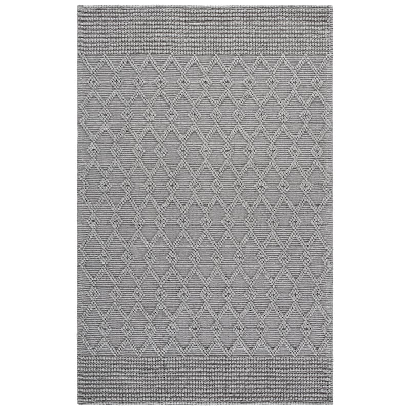 SAFAVIEH Handmade Natura Maddy Raised Textured Wool Blend Rug - 5' x 8' - Grey
