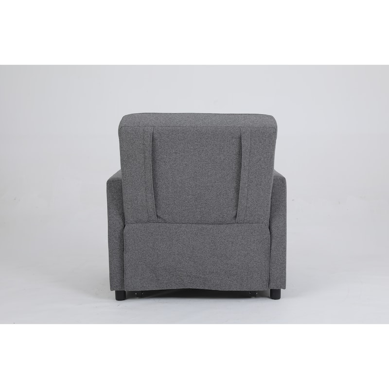 Convertible Pull-Out Sofa Bed with Side Pockets, Sleeper Chair with USB Charging, Single Chaise Lounger Chair