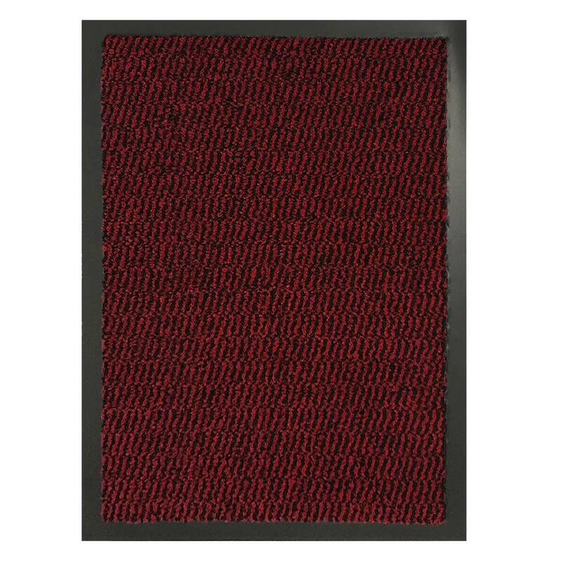 Lisa Heavy-Duty Non-Slip Rubber Door Mat for High Traffic Areas - 48 L x 32 W x 1/4 H - Burgundy