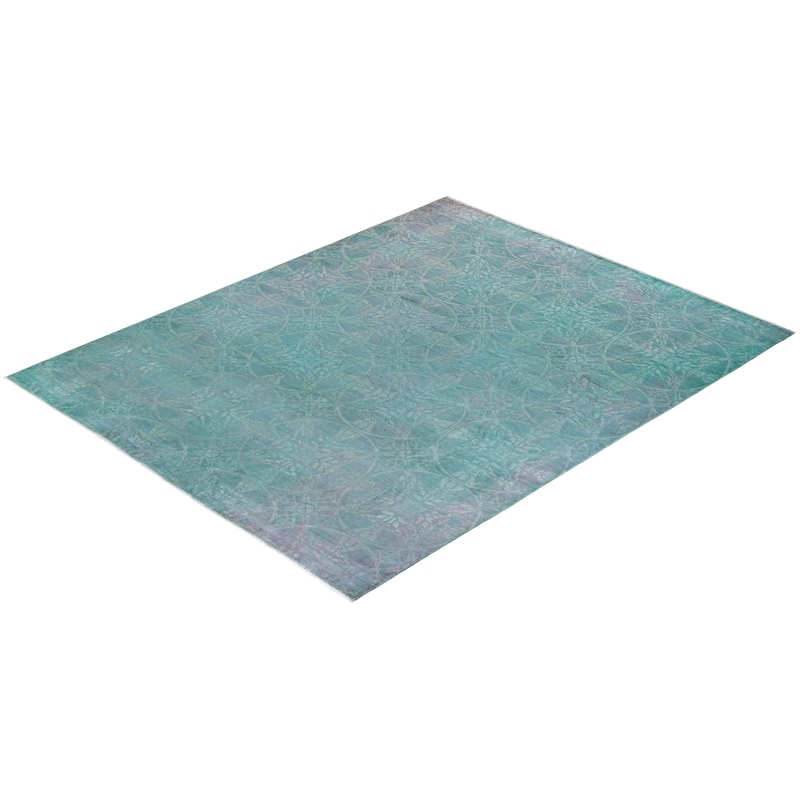Vibrance, One-of-a-Kind Hand-Knotted Area Rug - Blue, 8' 2" x 9' 10" - 8' 2" x 9' 10"