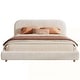 preview thumbnail 84 of 94, Upholstered Platform Bed with Curve-Shaped Design Headboard