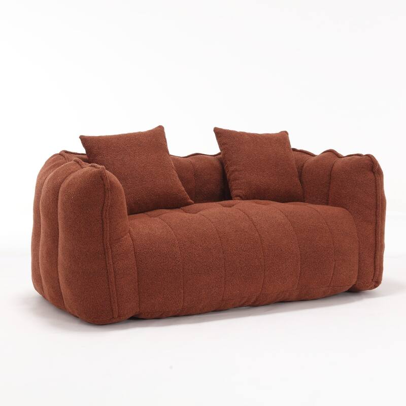 Soft Bean Bag Chair for Adults, Cozy Lazy Bean Bag Sofa, 2 Seat with Armrests for Home