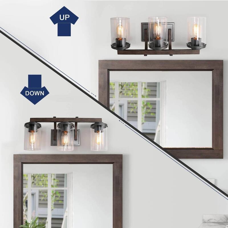 Fora Modern Farmhouse 3/4-Light Bathroom Vanity Lights Glass Wall Sconces