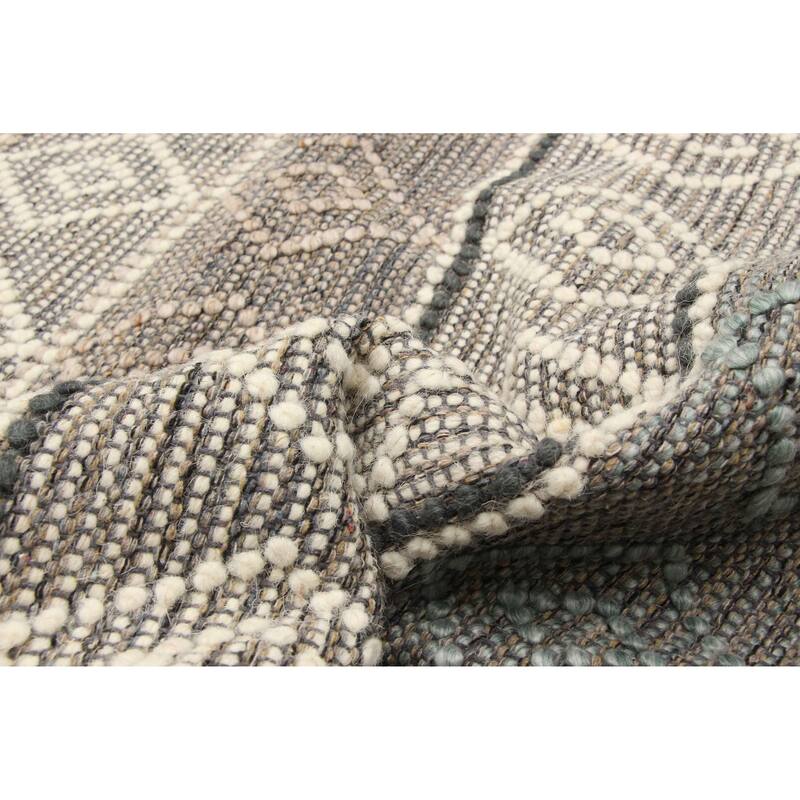 ECARPETGALLERY Braid weave Sienna Khaki Wool Rug - 5'1 x 8'5