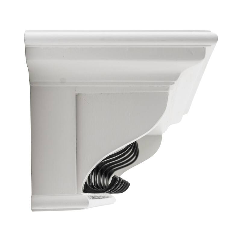 HomeRoots 51" White Solid Wood Eight Hook Wall Mount Coat Rack