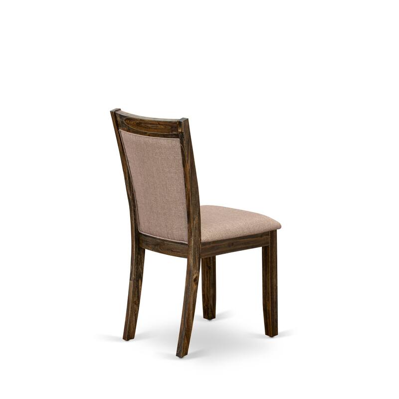 East West Furniture Monza Parson Dining Chairs - Linen Fabric Upholstered Chairs, Set of 2, (Finish Options)