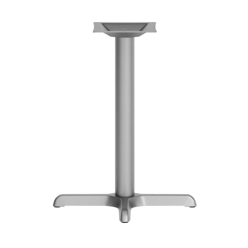 22" x 22" Restaurant Table X-Base with 3" Dia. Table Height Column - 22"D x 22"W x 28"H