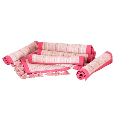 Novica Handmade Pink Grace Table Runner And Placemats (Set Of 5)