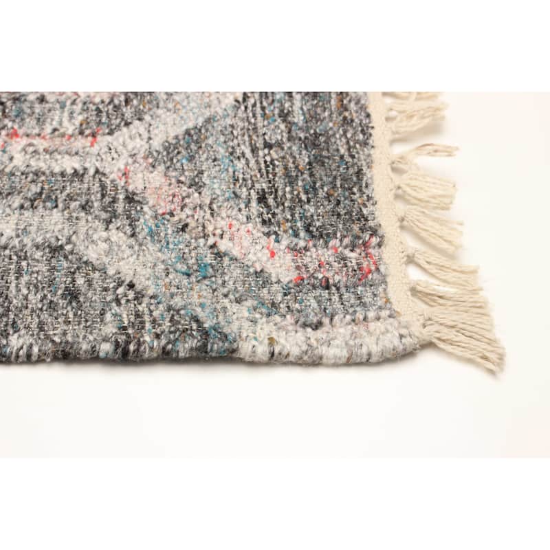 ECARPETGALLERY Flat-Weave Ankara FW Dark Grey Wool Kilim - 5'3 x 7'10