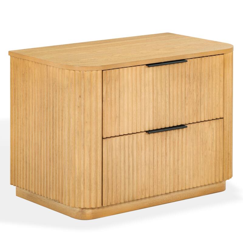 SAFAVIEH Couture Barrymore Reeded Wood 2-Drawer Nightstand