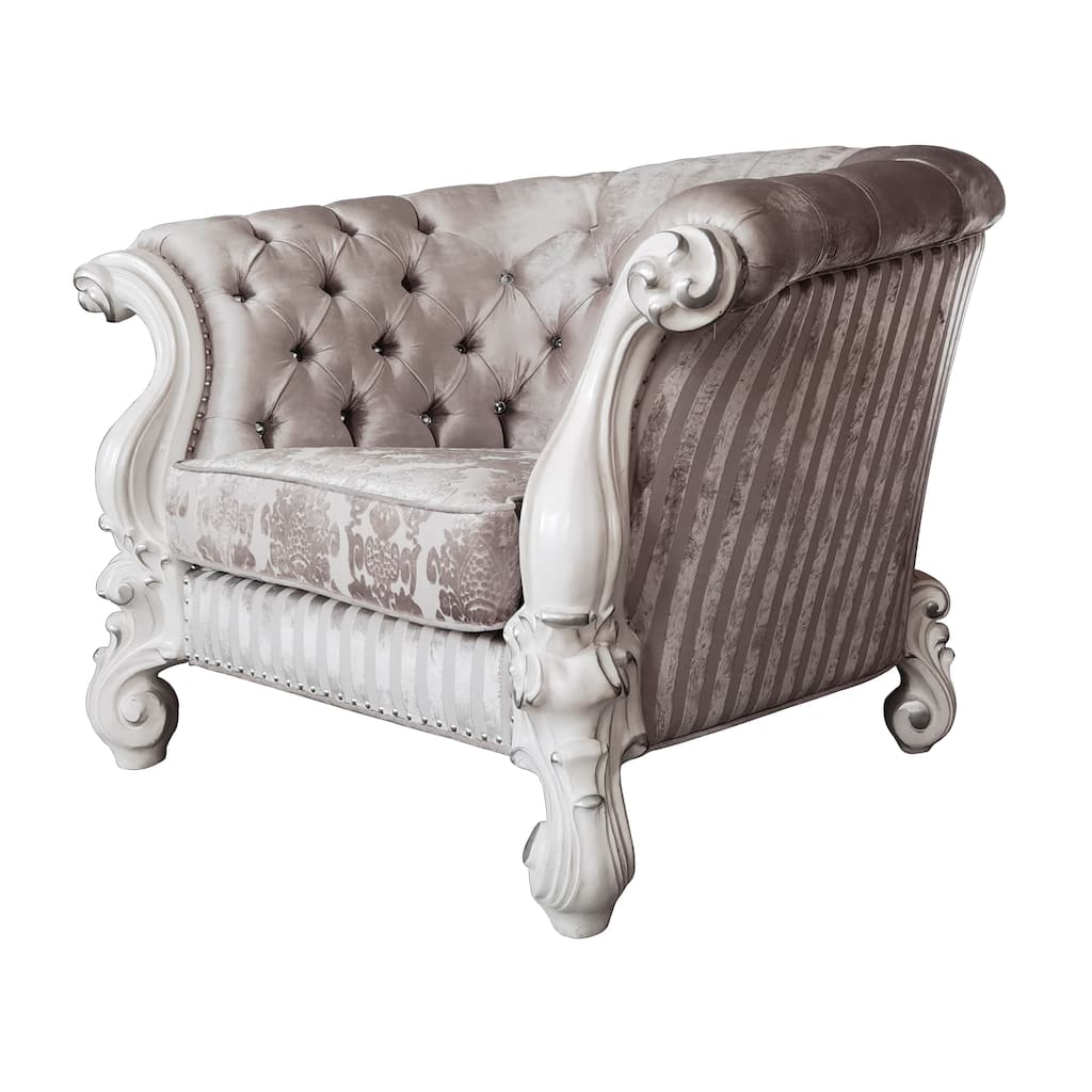 Calvert Ivory and Bone White Chair with 2-Pillow