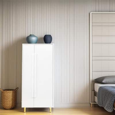 Armoire with 2 Doors with Handle for bedroom,White
