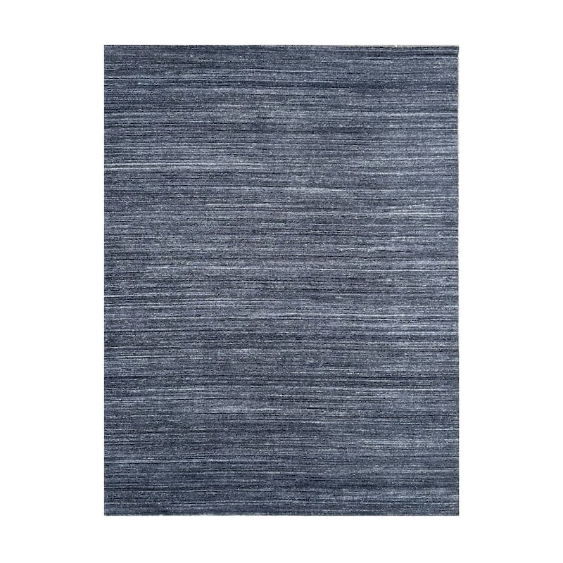 N.Charcoal Hand-Knotted Wool Modern Lori Baft Gabbeh Solid Color Rug, 6' x 9', plush cozy area rug - L