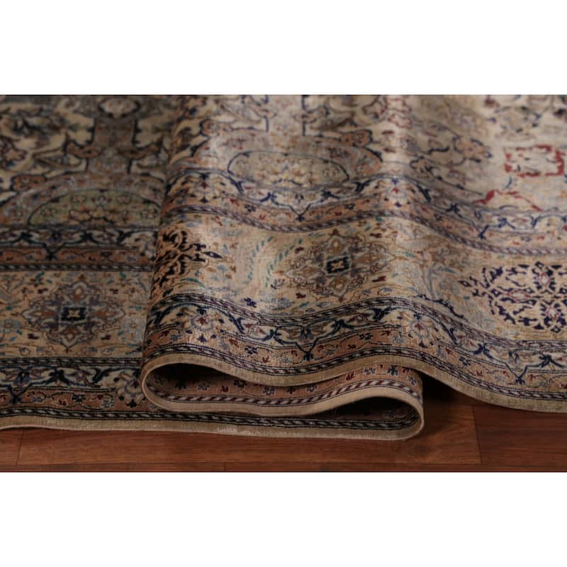 Handmade Silk Nain Persian Area Rug Oriental Carpet - 7'5"x 10'9"