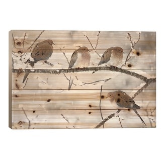 Mourning Dove Group In Winter, Nova Scotia, Canada I Print On Wood by ...