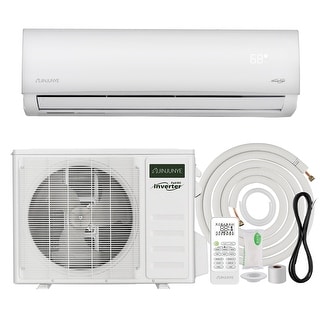 White Split Air Conditioner 18000BTU ,Ductless Inverter Heat Pump, 208-230V 17SEER2,Min Split AC/Heating System, Energy Saving