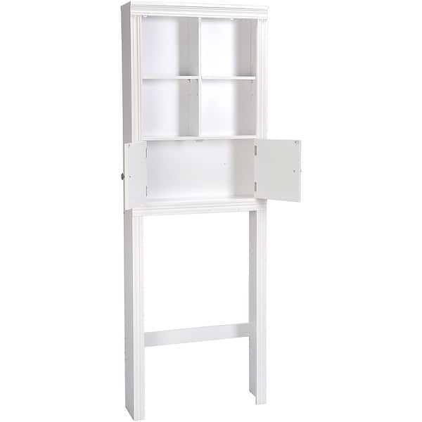 Spirich Home Bathroom Shelf Over The Toilet Bathroom Cabinet Organizer Over Toilet With Louver Door White Black Shelf Foryourcorner
