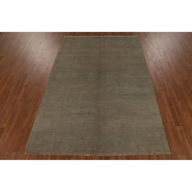 Beige & Gray Gabbeh Oriental Area Rug Handmade Wool Carpet - 5'5" x 7'11"