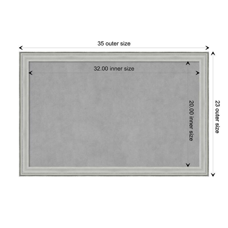 Amanti Art Bel Volto Silver Framed Magnetic Board - Board Size 32x20