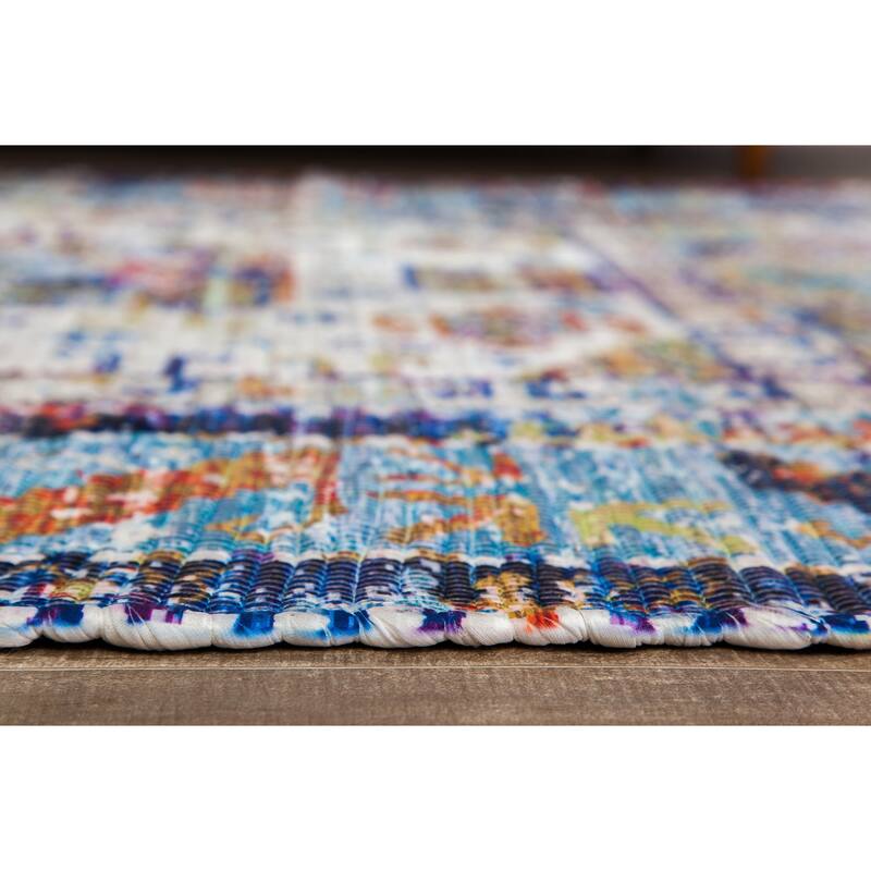 Tarom Distressed Area Rug w/ Multi Fringe