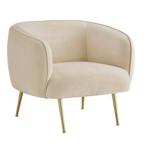 Roman Brass Finish Velvet Upholstered Accent Chair by iNSPIRE Q Bold