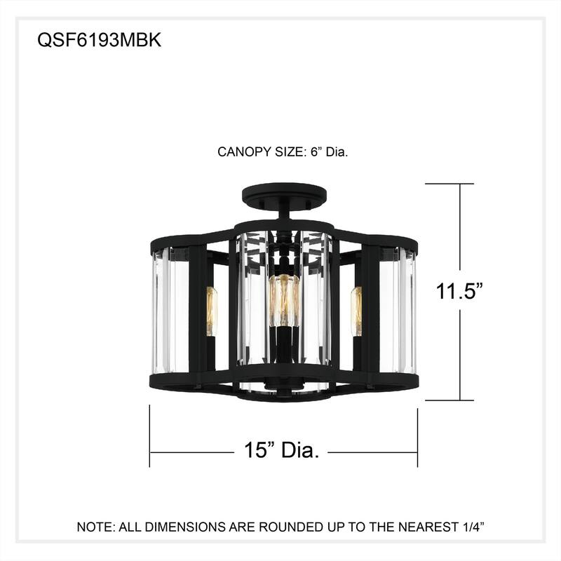Renee 4-Light Matte Black Semi-Flush Mount Light