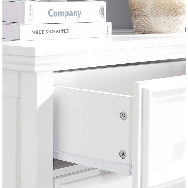 White Farmhouse 5-Drawer Dresser, Stylish Storage Cabinet Solution