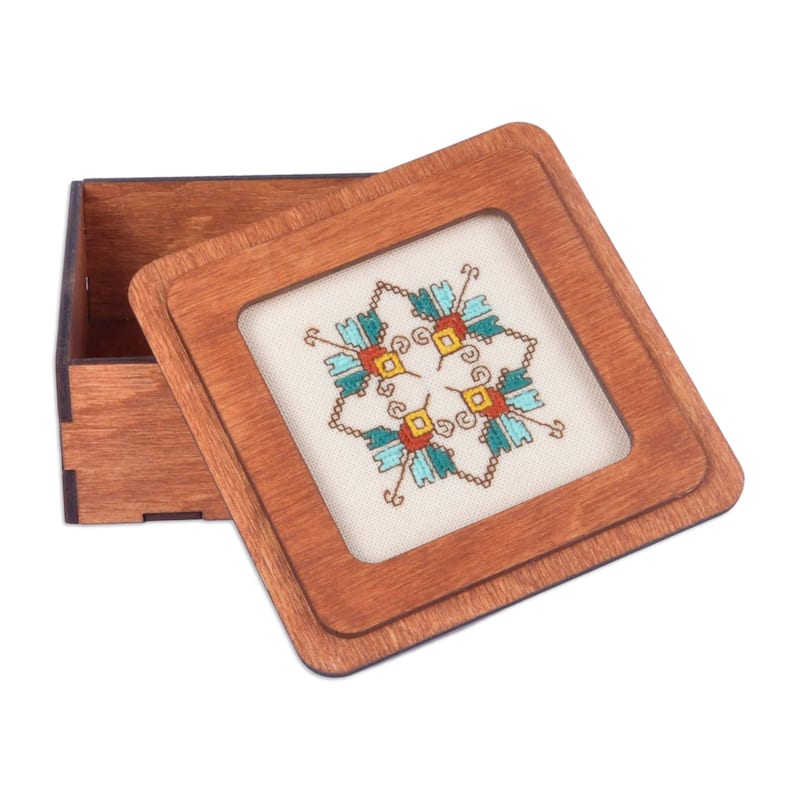 Novica Handmade Charming Lotus Wood Jewelry Box