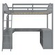 preview thumbnail 12 of 33, Full Wooden Loft Bed with U-shaped Desk,Storage Compartments and Tri-fold Mirror