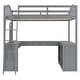 preview thumbnail 8 of 52, Wooden Full Loft Bed with U-shaped Desk,Storage Compartments and Tri-fold Mirror