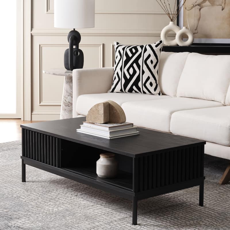 SAFAVIEH Lylia 2-Door Storage Coffee Table - 43.7 in. W x 21.5 in. D x 15.4 in. H
