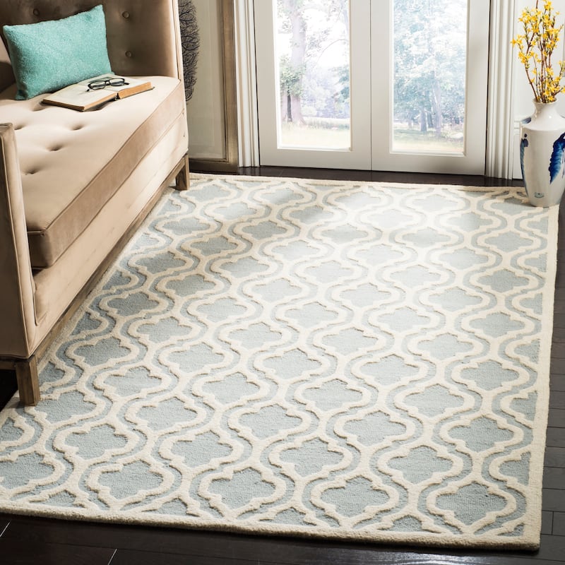 SAFAVIEH Handmade Cambridge Marijela Modern Moroccan Wool Rug - 9' x 12' - Spa/Ivory
