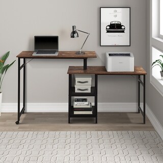 L Shaped Computer Desk with Storage Shelf - Bed Bath & Beyond - 36799040