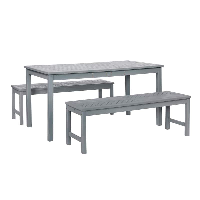 Walker Edison Elephant Point 3-Piece Acacia Outdoor Dining Set