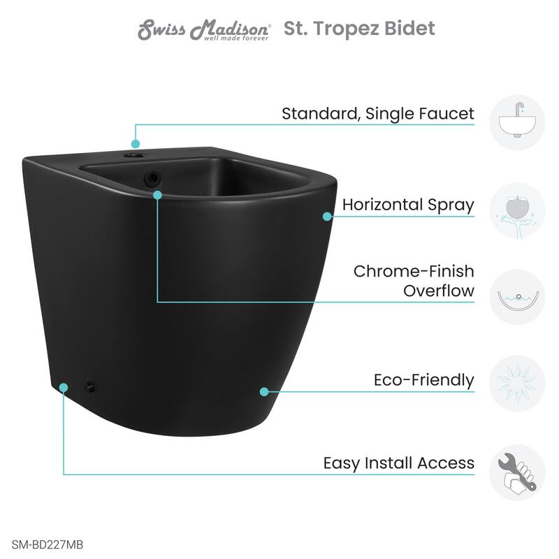 Swiss Madison St. Tropez Wall Mounted Horizontal Spray Bidet with