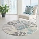 preview thumbnail 17 of 37, Nourison Tranquil Floral Leaves Area Rug 5'3" Round - Grey/Multi - Rectangle