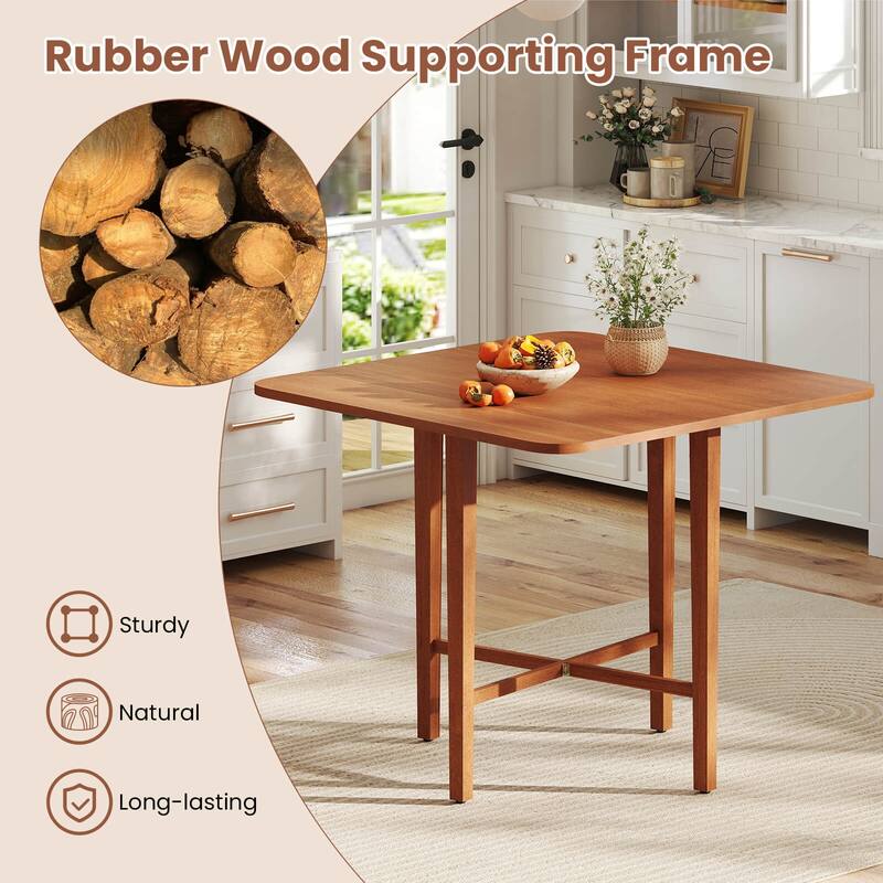 Costway Foldable Dining Table for 2-4 People Extendable Table with - See Details