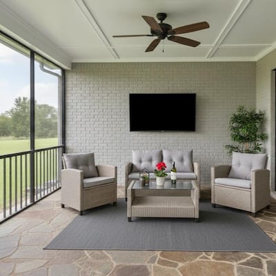 M4H Versailles 4-Piece Wicker Sectional Outdoor Conversation Set