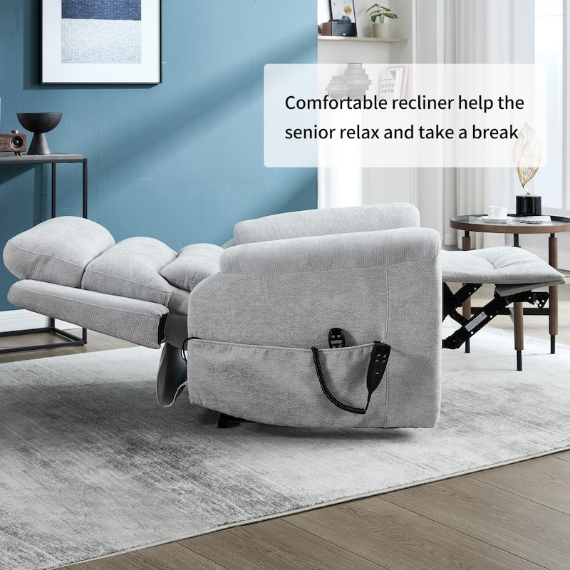 Roomfitters Dual Motor Power Lift Recliner 180 Flat Infinite Position Heat Massage Heavy Duty Leatherair Sofa