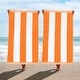 preview thumbnail 21 of 48, Cabana Stripe Oversized Cotton Beach 2 Piece Towel Set by Superior Orange