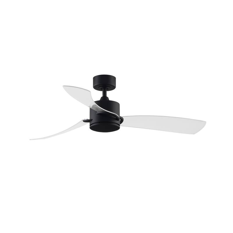 Fanimation SculptAire 52 inch Indoor/Outdoor Ceiling Fan with LED Light Kit and Remote - Black with Clear Blades