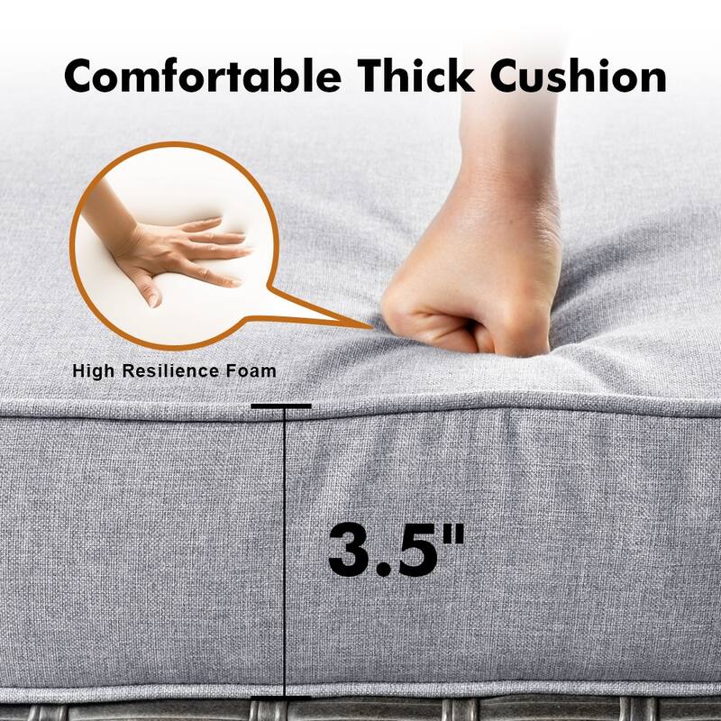 OVIOS 6-Piece Outdoor Wicker Lounge Set