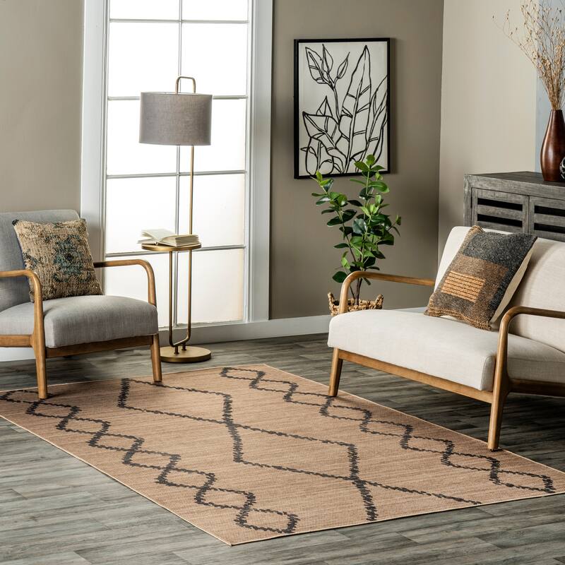 Nuloom Nita SuperiorWash Tribal Bands Easy-Jute Machine Washable Area Rug - 4' x 6' - Natural - Rectangle