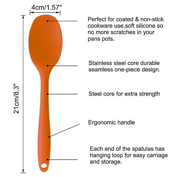 4 Pcs Silicone Spatula Heat Resistant Non Stick Kitchen - 8.3" x 1.57"(L*W)
