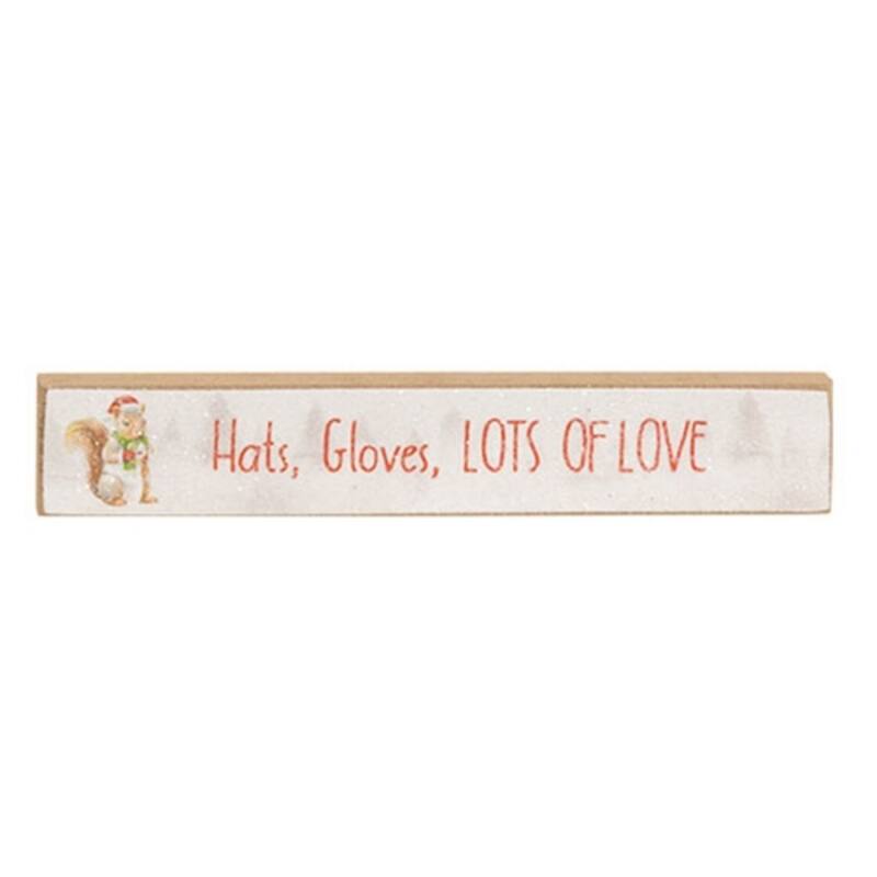 Seasonal Wooden Accent Sticks with Frosty Woodland Designs and Glittered Snow Finish 3 Asstd. - 1" H x 6" W x .5" D